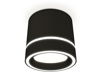 Комплект накладного светильника с акрилом XS8111004 SBK/FR черный песок/белый матовый GX53 (C8111, N8434)