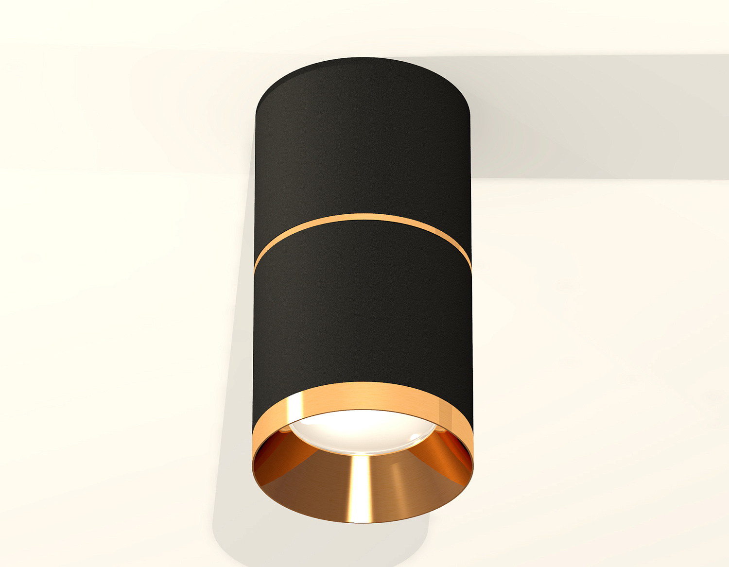 Комплект накладного светильника XS7402181 SBK/PYG черный песок/золото желтое полированное MR16 GU5.3 (C7402, A2072, C7402, N7034)
