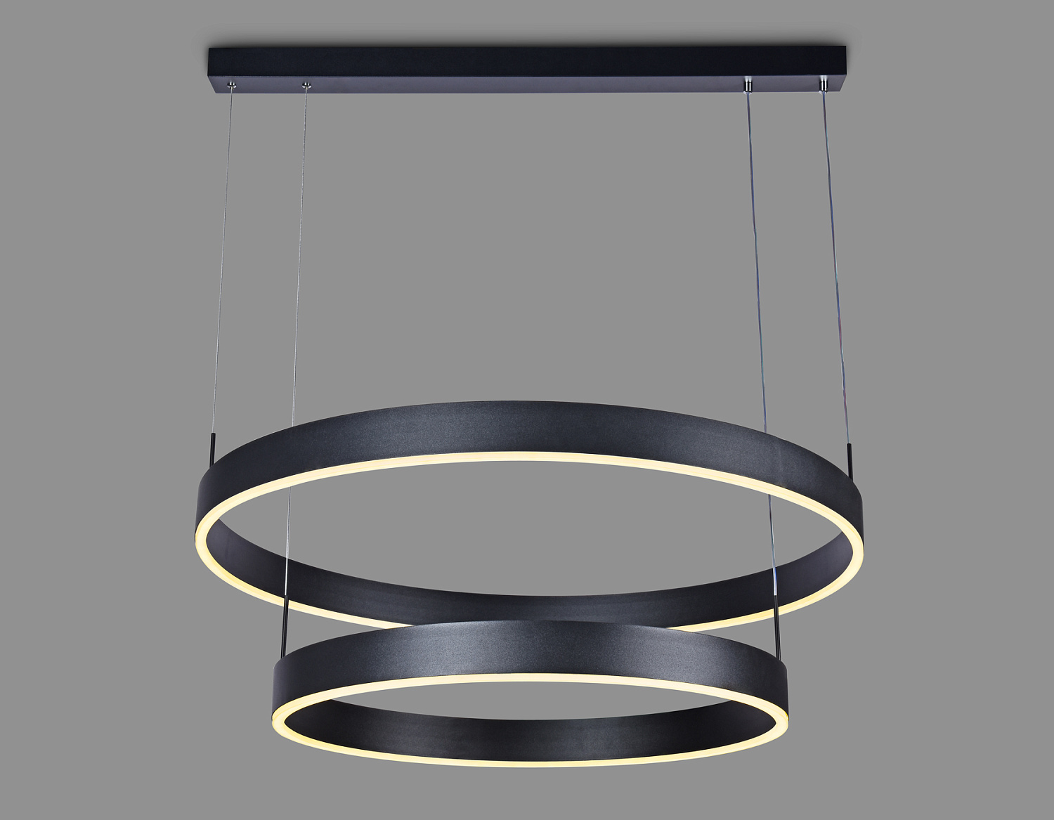 Подвесной светодиодный светильник с пультом управления FA6618/2 BK черный 119W D600/800*750 (ПДУ РАДИО 2.4G)