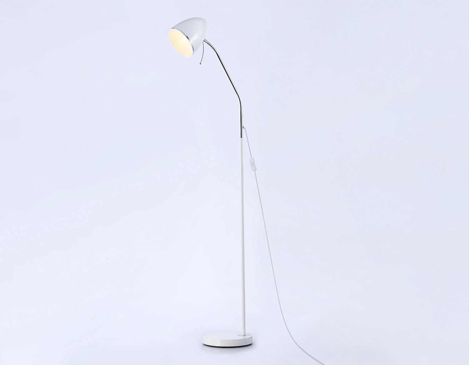 Светильник напольный с выключателем на проводе TR97680 WH белый E27 max 40W D150*1540