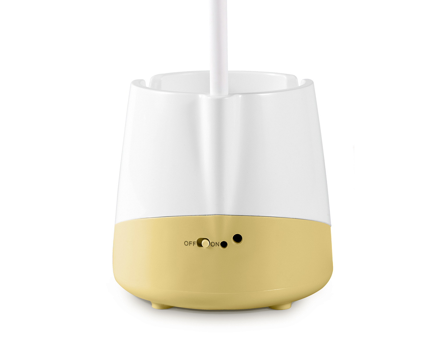 Светодиодная настольная лампа с аккумуляторной батареей, USB-проводом и канцелярским стаканом DE564 YL/WH желтый/белый LED 3000-6000K 5W