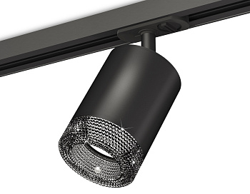 Комплект трекового светильника с композитным хрусталем XT7422010 SBK/BK черный песок/тонированный MR16 GU5.3 (A2537, C7422, N7192)