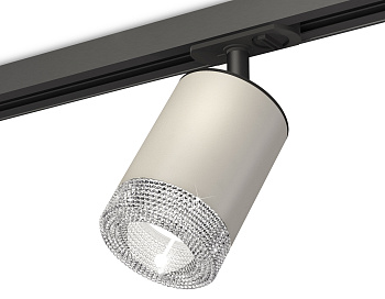 Комплект трекового светильника с композитным хрусталем XT7423010 SGR/CL/SBK серый песок/прозрачный/черный песок MR16 GU5.3 (A2537, C7423, N7191)