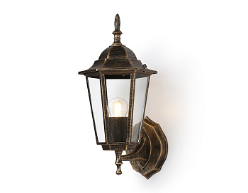 Уличный настенный светильник ST2012 GD/BK/CL золото/черный/прозрачный IP54 E27 max 40W 360*150*210