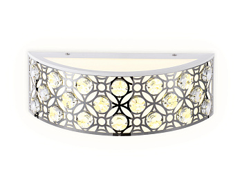 Настенный светодиодный светильник с хрусталем FA9411 WH/CH белый/хром 4200K 12W 300*110*100