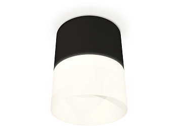 Комплект накладного светильника с акрилом XS8111002 SBK/FR черный песок/белый матовый GX53 (C8111, N8402)