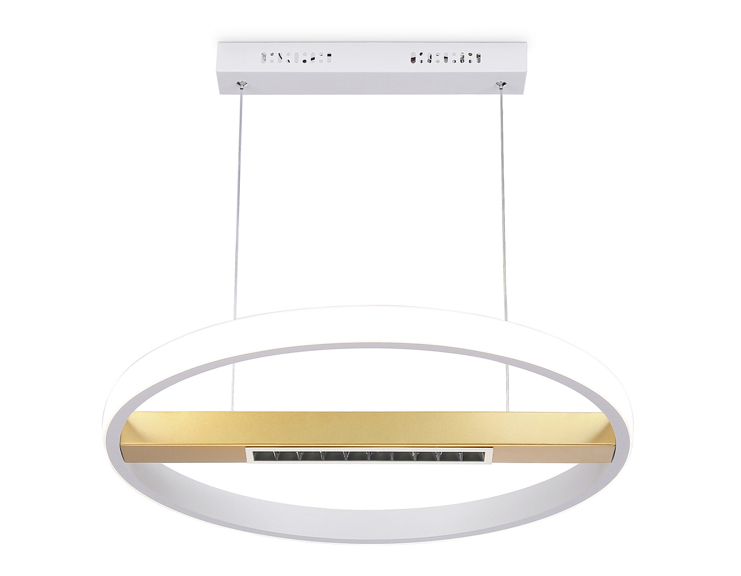 Подвесной светодиодный светильник с пультом управления FL51488 WH/GD белый/золото 62W 3000K-6400K D600*1000 (ПДУ ИК)