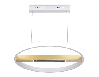 Подвесной светодиодный светильник с пультом управления FL51488 WH/GD белый/золото 62W 3000K-6400K D600*1000 (ПДУ ИК)