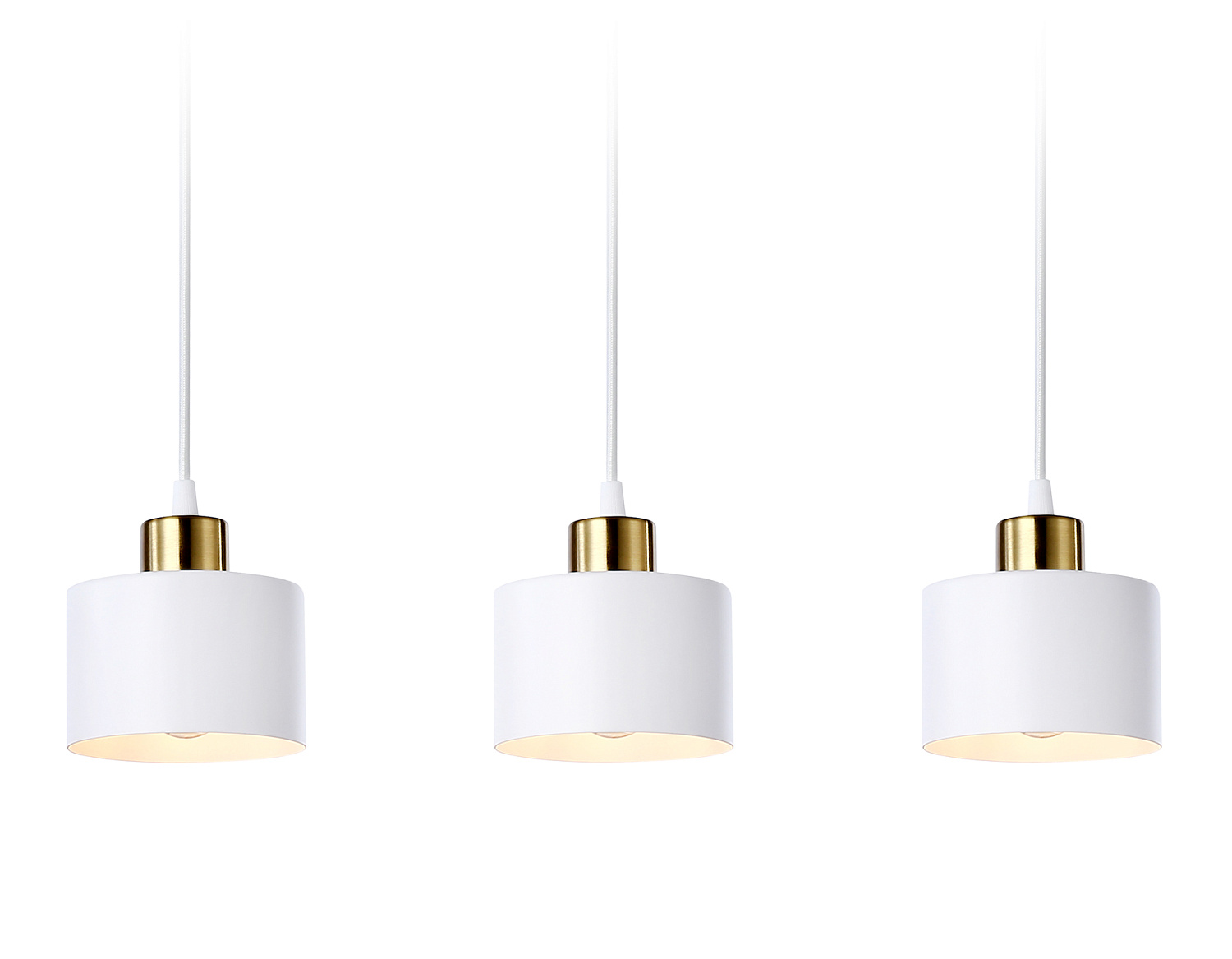 Подвесной светильник в стиле лофт TR8117/3 WH/BS белый/латунь E27*3 max 40W 580*120*970