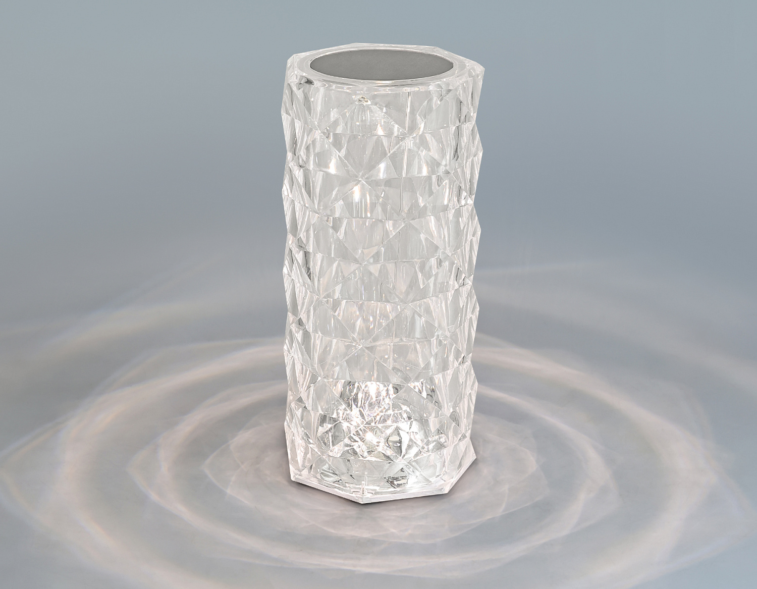 Настольная светодиодная лампа с сенсорным выключателем и встроенной аккумуляторной батареей DE8018 CL прозрачный LED 3000K/4200K/6400K 3W