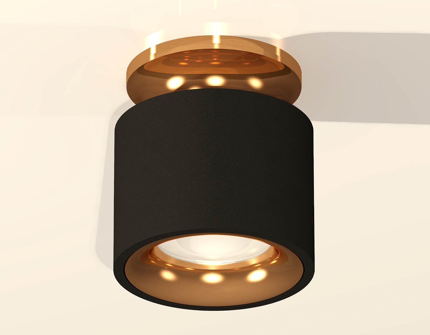 Комплект накладного светильника XS7511121 SBK/PYG черный песок/золото желтое полированное MR16 GU5.3 (N7929, C7511, N7014)