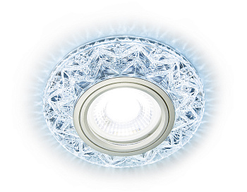 Встраиваемый точечный светильник MR16 с LED подсветкой S299 CH хром/прозрачный хрусталь/MR16+3W(LED COLD)