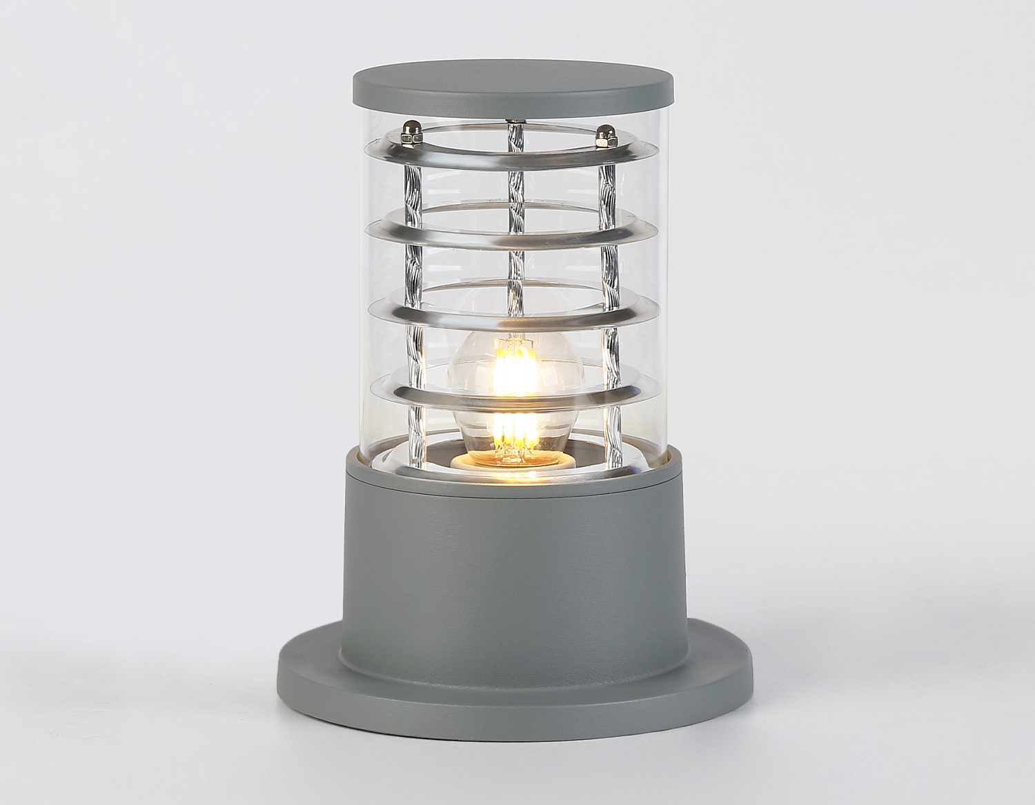 Уличный ландшафтный светильник ST2531 GR/CL серый/прозрачный IP54 E27 max 11W D108*200