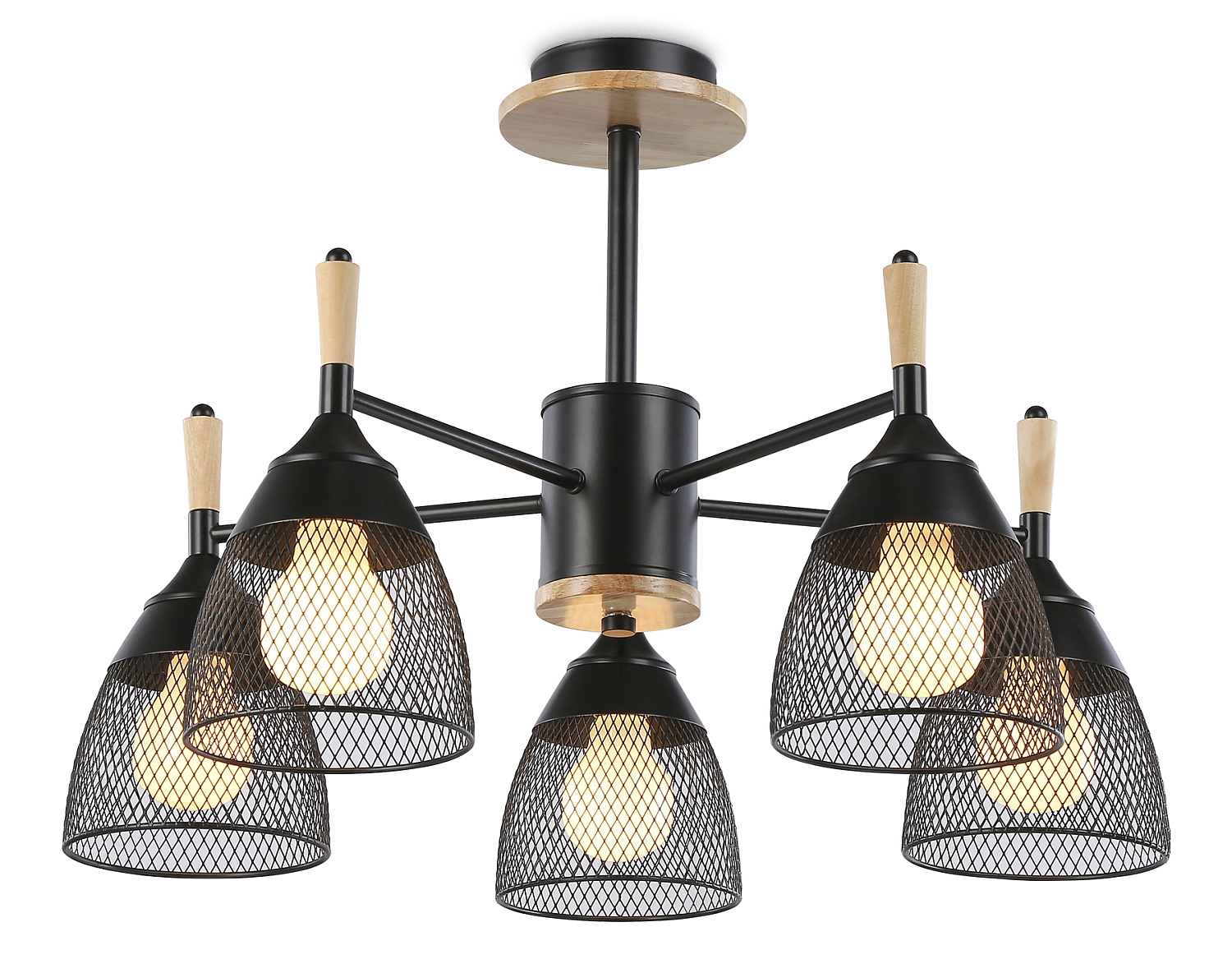 Подвесная люстра TR8015/5 BK черный E27*5 max 40W D600*385