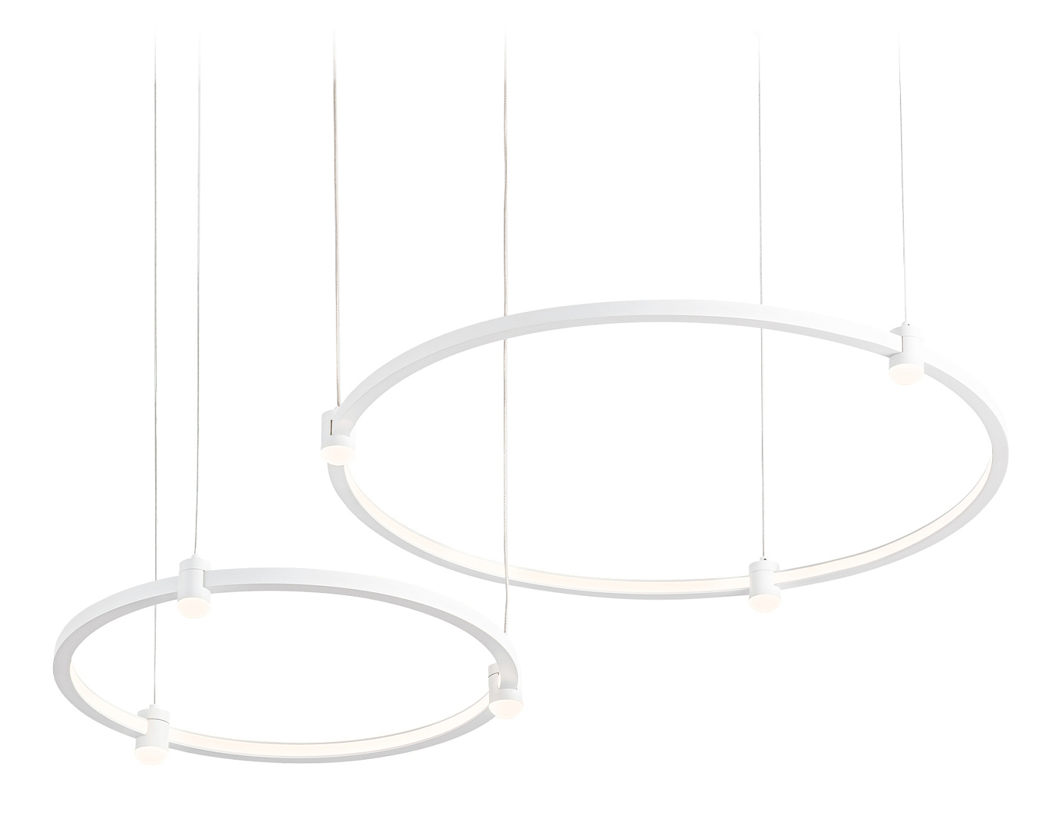 Подвесной светодиодный светильник FL5521/2+6 WH белый 45W 3000K/4200K/6400K D600/400*1300 (без ПДУ)