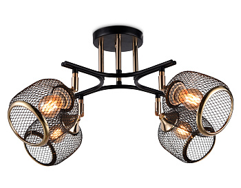 Подвесная люстра TR80177/4 BK/FGD черный/золото E27/4 max 40W D640*260