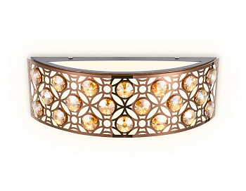 Настенный светодиодный светильник с хрусталем FA9412 CF/TI кофе/янтарь 4200K 12W 300*110*100