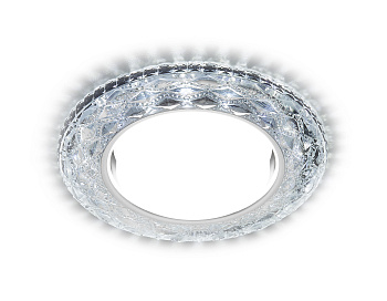 Встраиваемый точечный светильник GX53 с LED подсветкой G288 CH хром/прозрачный GX53+3W(LED WHITE)