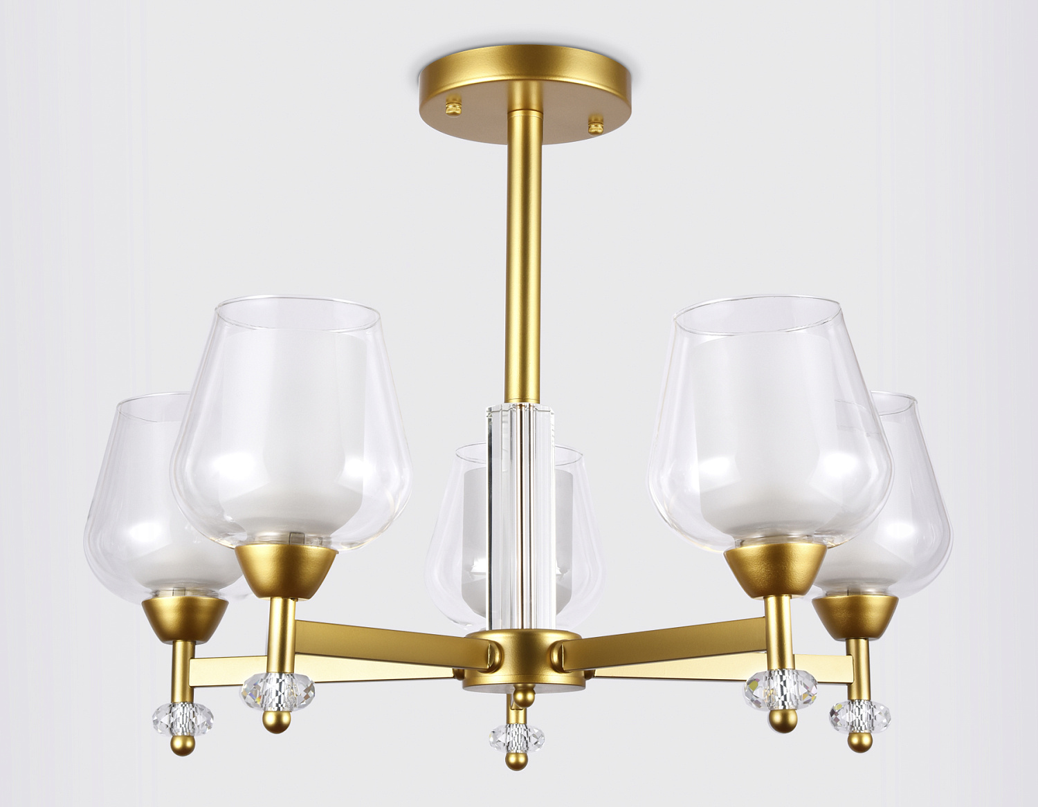 Подвесная люстра со сменными лампами TR3154/5 GD/CL золото/прозрачный E27/5 max 40W D630*460