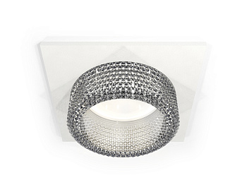 Комплект встраиваемого светильника с композитным хрусталем XC6520040 SWH/CL белый песок/прозрачный MR16 GU5.3 (C6520, N6150)