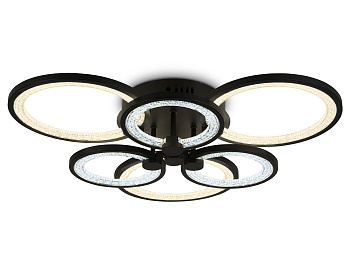 Потолочный светодиодный светильник с пультом FA4092/3+3 BK черный 100W 3000K+6400K/4200K/6400K+3000K 620*570*120 (ПДУ ИК)