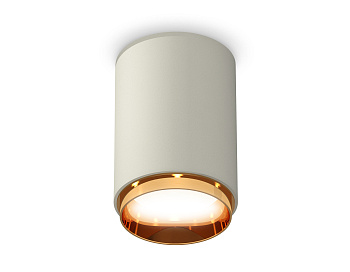 Комплект накладного светильника XS6314024 SGR/PYG серый песок/золото желтое полированное MR16 GU5.3 (C6314, N6124)