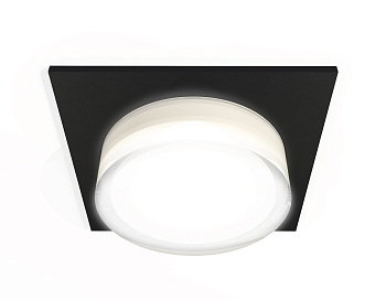 Комплект встраиваемого светильника с акрилом XC7632043 SBK/FR/CL черный песок/белый матовый/прозрачный MR16 GU5.3 (C7632, N7160)