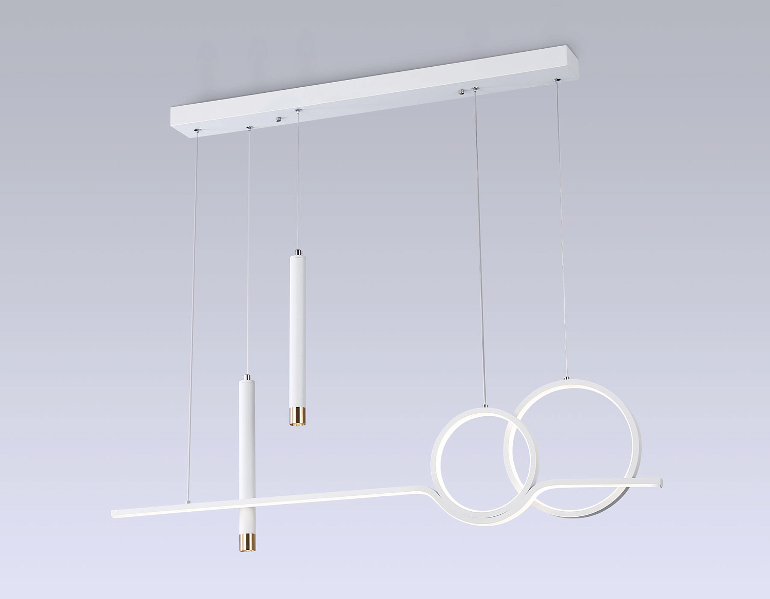 Подвесной светодиодный светильник с пультом FL5393/5 WH белый 3000K/4200K/6400K+4200K 62W 1000*75*1200 (ПДУ ИК)