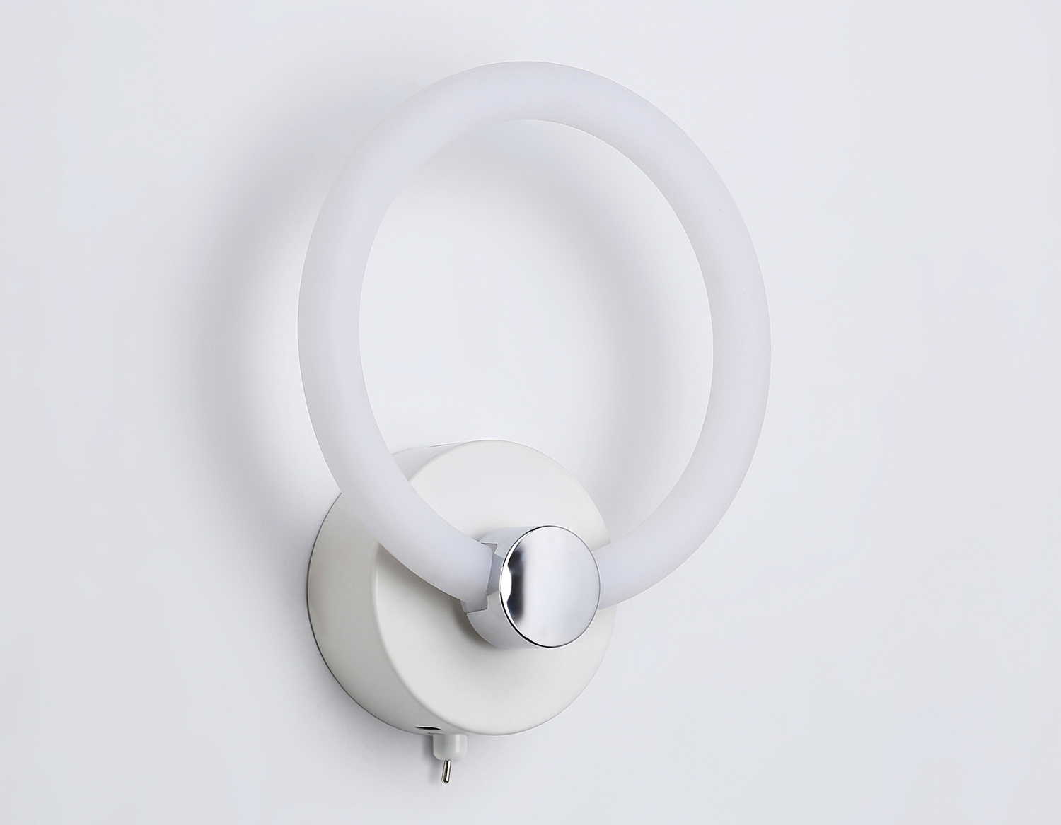 Светодиодный настенный светильник с выключателем на корпусе FA3849 WH белый 14W 3000K-6400K 229*188*100