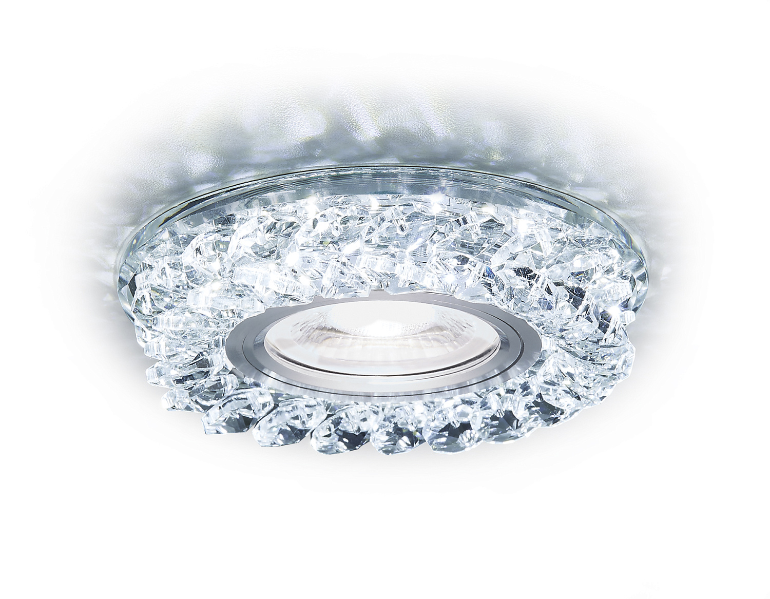 Встраиваемый точечный светильник MR16 со светодиодной подсветкой S257 CH хром/прозрачный хрусталь/MR16+3W(LED WHITE)