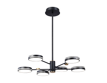 Подвесной светодиодный светильник FL51639/6 BK/GD черный/золото 3000K/4200K/6400K 50W D800*780 (Без ПДУ)