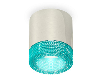 Комплект накладного светильника с композитным хрусталем XS7405005 PSL/BL серебро полированное/голубой MR16 GU5.3 (C7405, N7194)