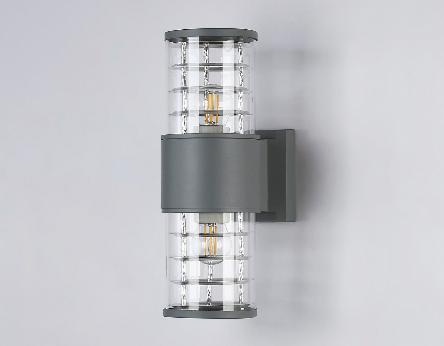 Уличный настенный архитектурный светильник ST2523/2 GR/CL серый/прозрачный IP54 E27/2 max 11W 305*110*155