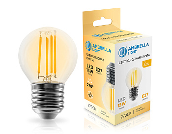 Лампа светодиодная Шар G45 15W 2700K 451523 Filament LED G45 15W E27 2700K 220-240V