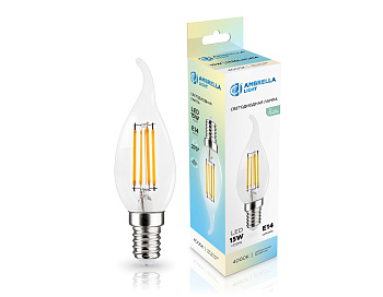 Лампа светодиодная Свеча на ветру CF35 15W 4000K 351524 Filament LED CF35 15W E14 4000K 220-240V