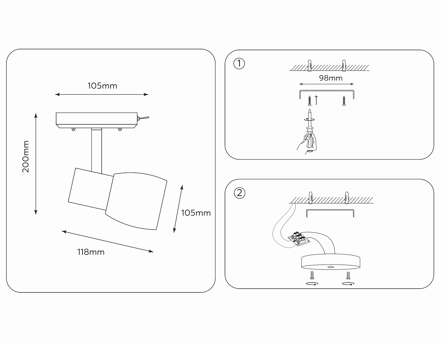 Накладной спот с выключателем TR3961 CH/FR хром/белый матовый E27 max 40W 118*105*200