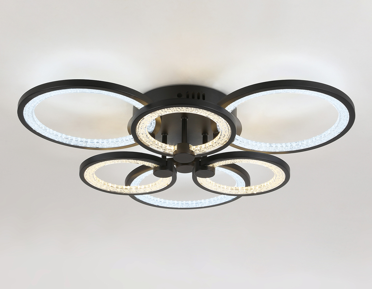 Потолочный светодиодный светильник с пультом FA4092/3+3 BK черный 100W 3000K+6400K/4200K/6400K+3000K 620*570*120 (ПДУ ИК)