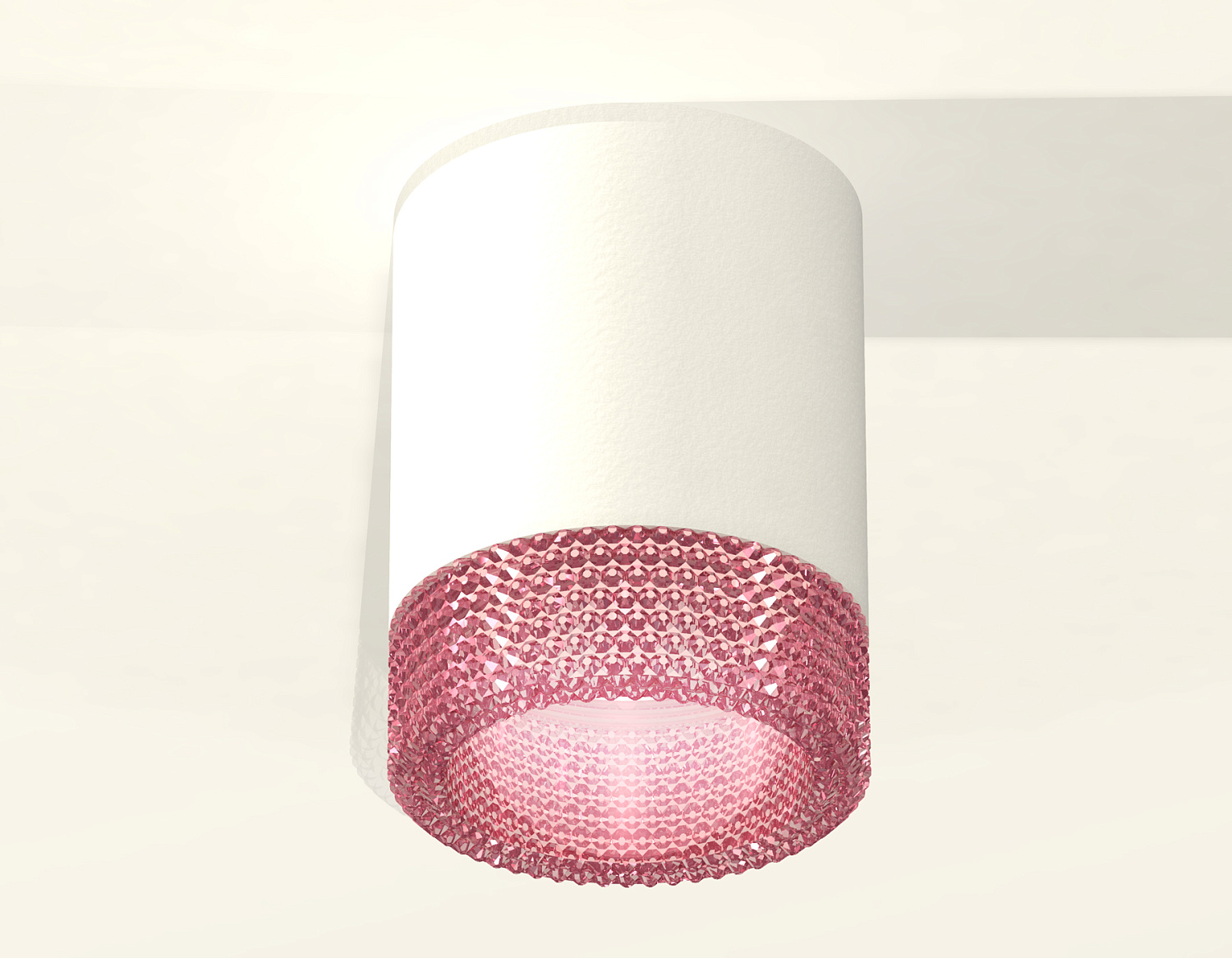Комплект накладного светильника с композитным хрусталем XS6301042 SWH/PI белый песок/розовый MR16 GU5.3 (C6301, N6152)