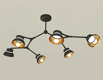 Комплект подвесного поворотного светильника XB9056101/6 SBK/PYG/CL черный песок/золото желтое полированное/прозрачный GX53 (C9056, N8145)