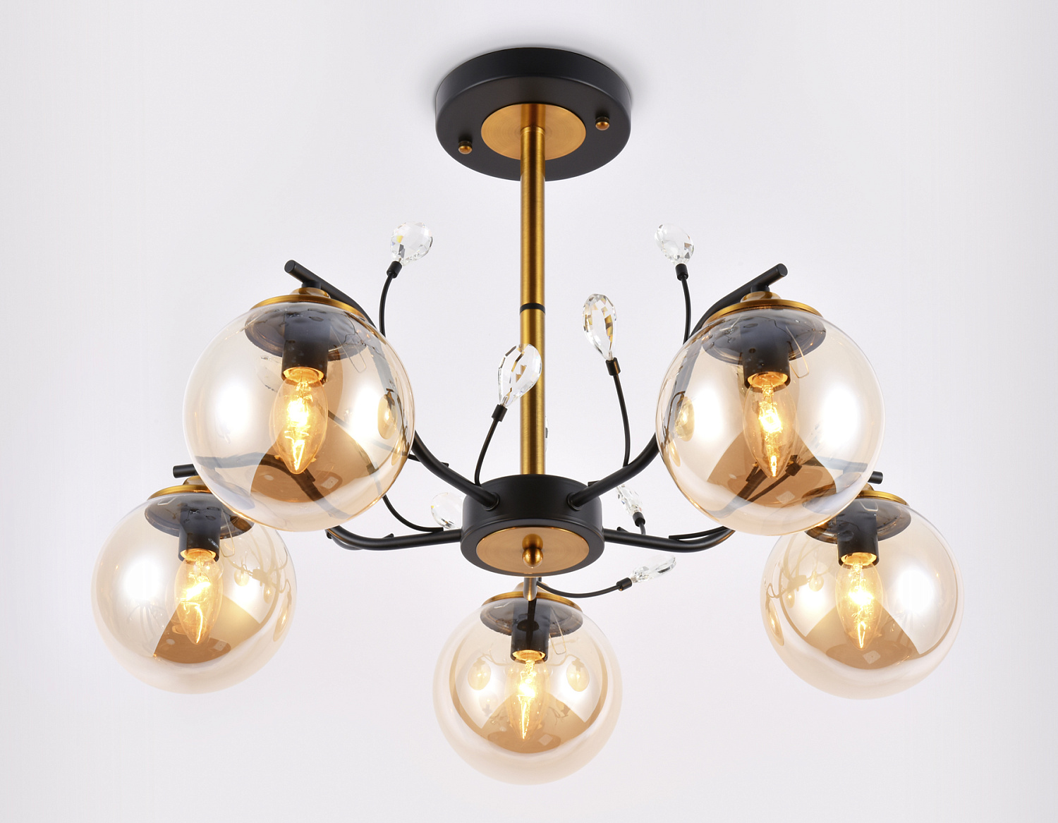 Подвесная люстра TR9072/5 BK/TI черный/янтарь E14 max 40W D620*420