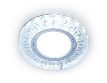 Встраиваемый точечный светильник MR16 с LED подсветкой S216 CL/FR прозрачный/матовый GU5.3+3W(LED COLD) D90*25