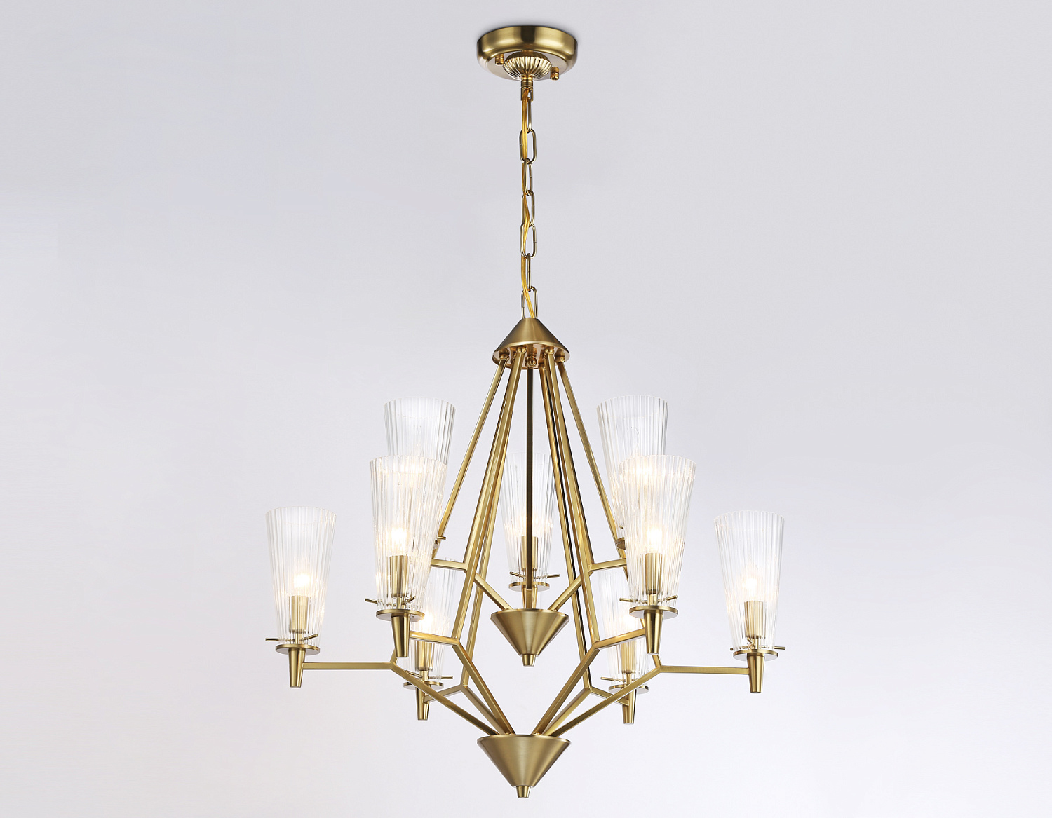 Подвесная люстра TR3233/6+3 BS/FR латунь/белый матовый E14*9 max 40W D730*720