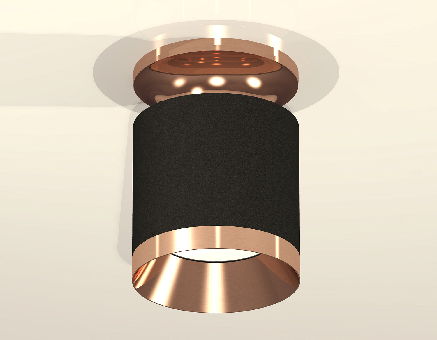 Комплект накладного светильника XS7402121 SBK/PPG черный песок/золото розовое полированное MR16 GU5.3 (N7930, C7402, N7035)