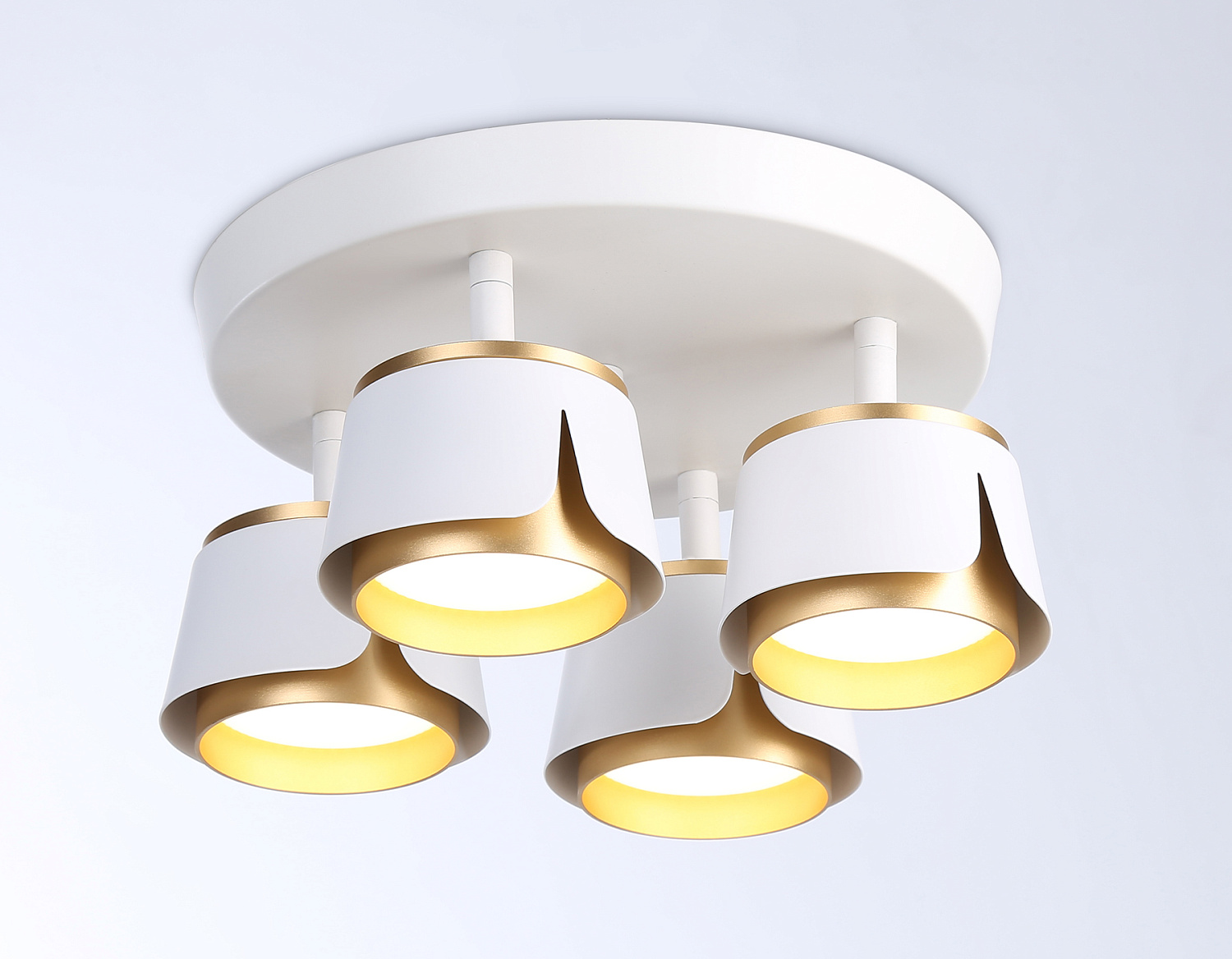 Настенно-потолочный поворотный спот со сменной лампой GX53 TN71241/4 WH/GD белый/золото GX53/4 D250*147