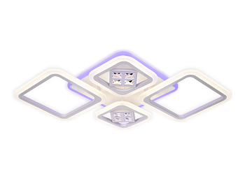 Потолочный светодиодный светильник с пультом FA286/4 WH белый 101W 750*490*80 (ПДУ РАДИО 2.4G)