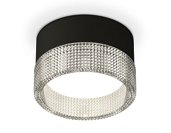 Комплект накладного светильника с композитным хрусталем XS8102030 SBK/CL черный песок/прозрачный GX53 (C8102, N8480)