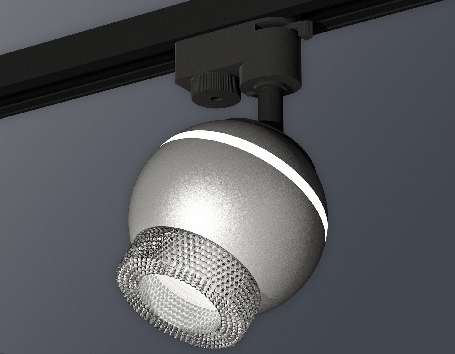 Комплект трекового однофазного светильника с подсветкой XT1103040 SSL/CL серебро песок/прозрачный MR16 GU5.3 LED 3W 4200K (A2521, C1103, N7191)