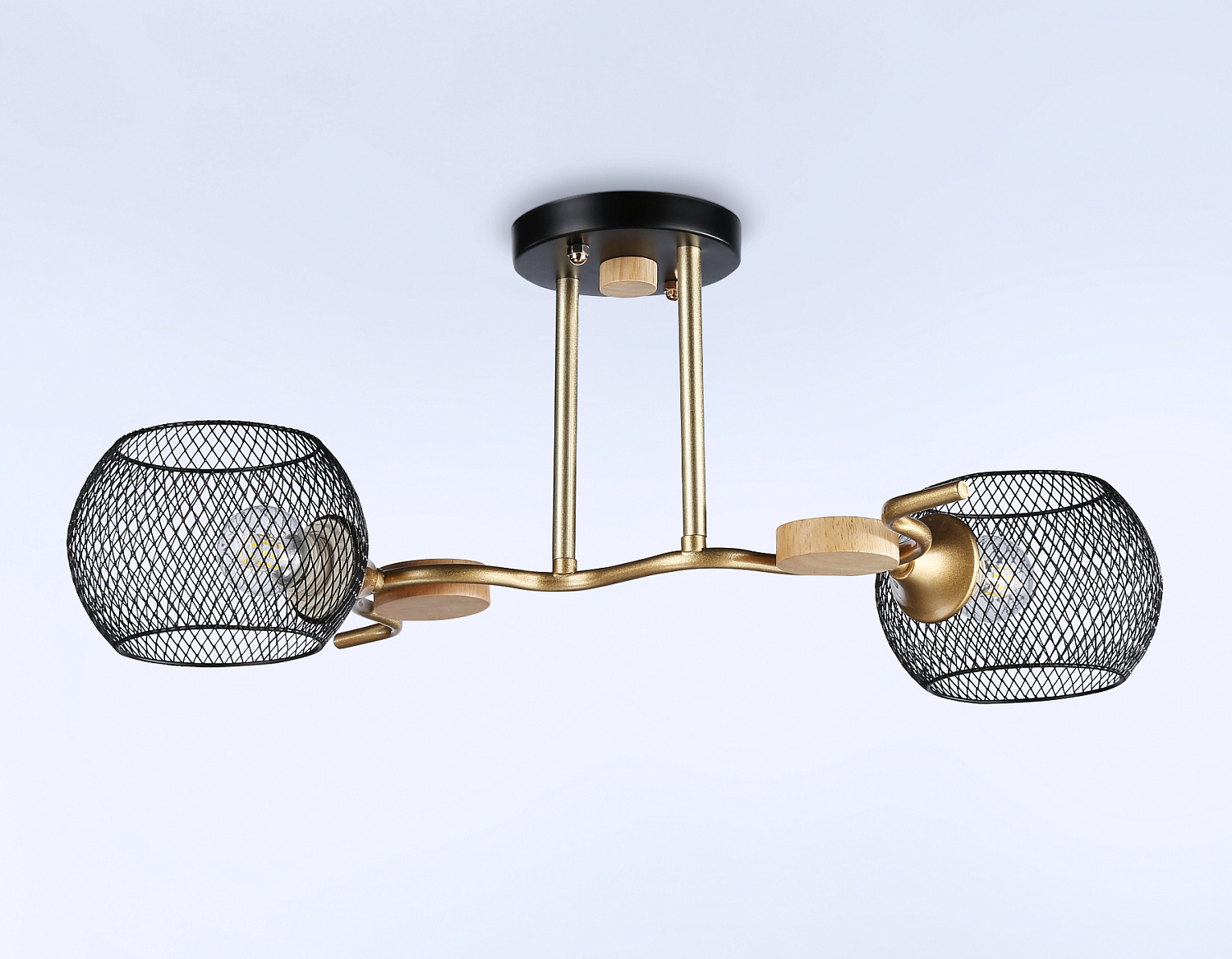 Подвесной светильник TR80162/2 BK/GD черный/золото E27/2 max 40W 550*360*220