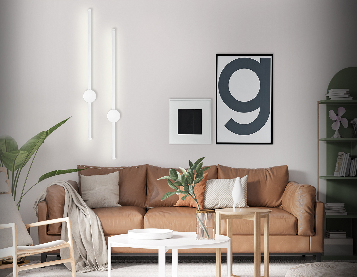 Настенный светодиодный светильник FL5201 SWH белый песок LED 3000K 8W 600*60*100