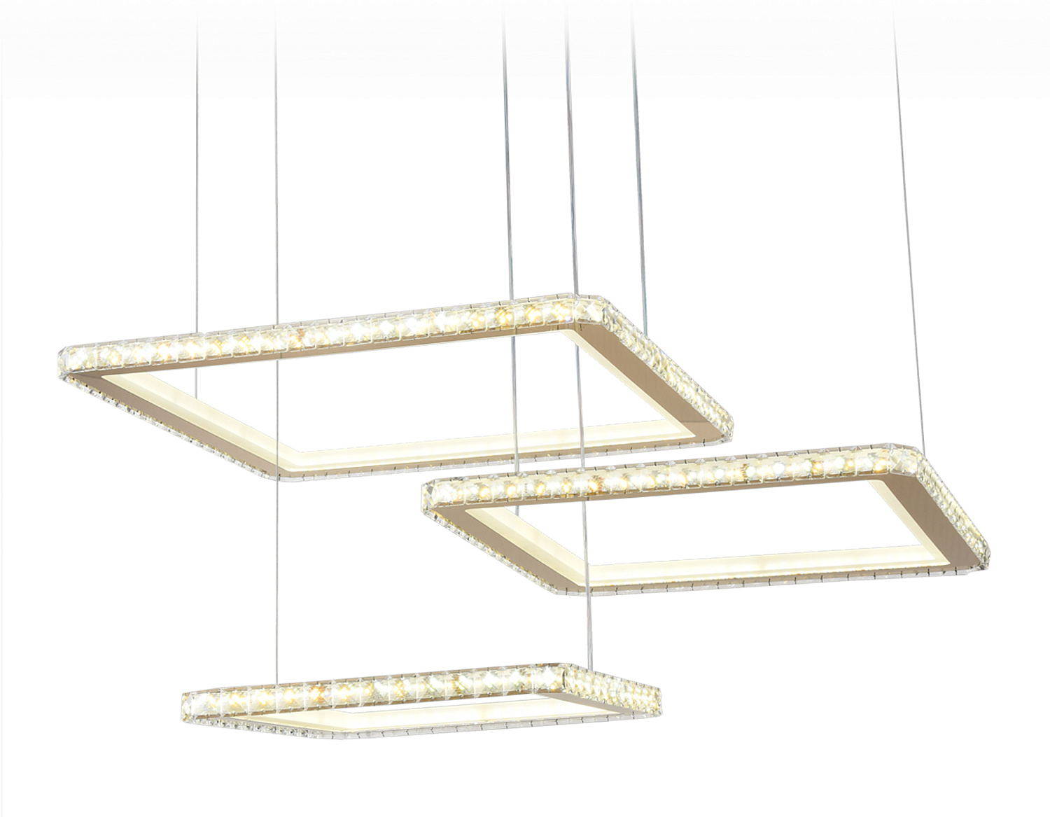 Управляемый подвесной светодиодный светильник FA1761/3 GD золото 180W 3000K+6400K/3000K/6400K/4200K+4200K 680*460*740 (ПДУ РАДИО 2.4G)